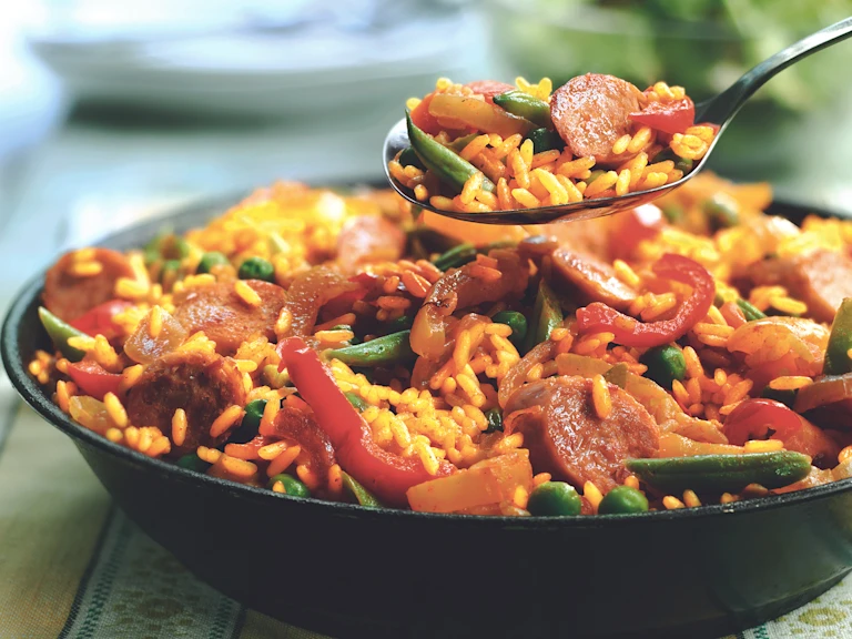 quorn sausage paella vegetarian recipe