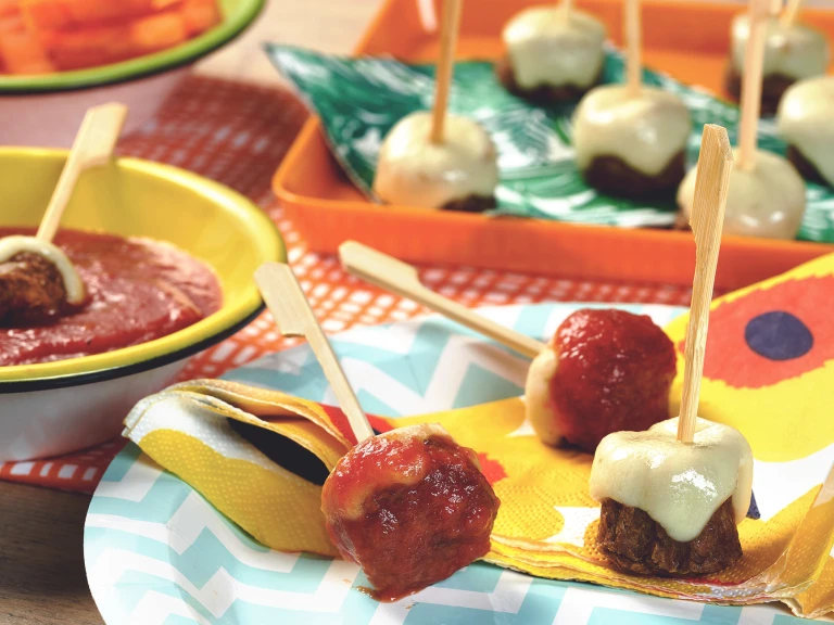 quorn cheesy meatballs with tomato dip meat-free recipe