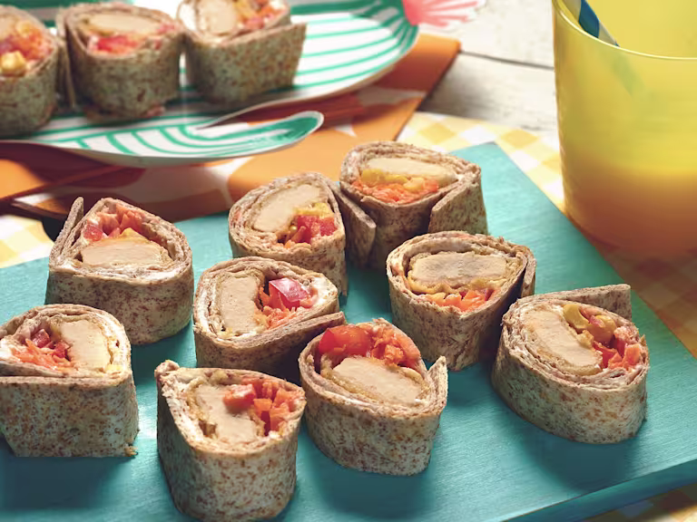 Quorn Vegetarian Chicken Crispy Nugget tortilla, made with Quorn Crispy Nuggets, pepper, sweetcorn and cheese