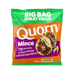 Vegetarian Quorn Mince product packaging with nutritional information
