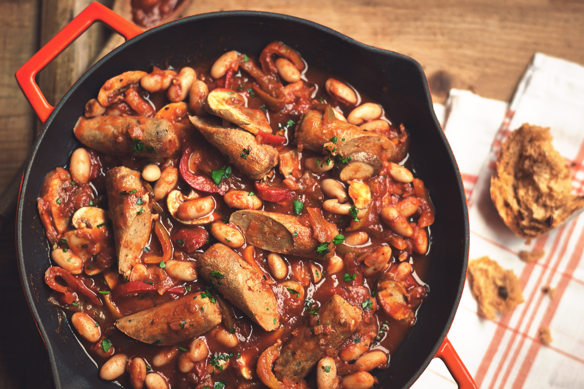 Quorn Meat Free Sausage & Beans Casserole  - recipe image
