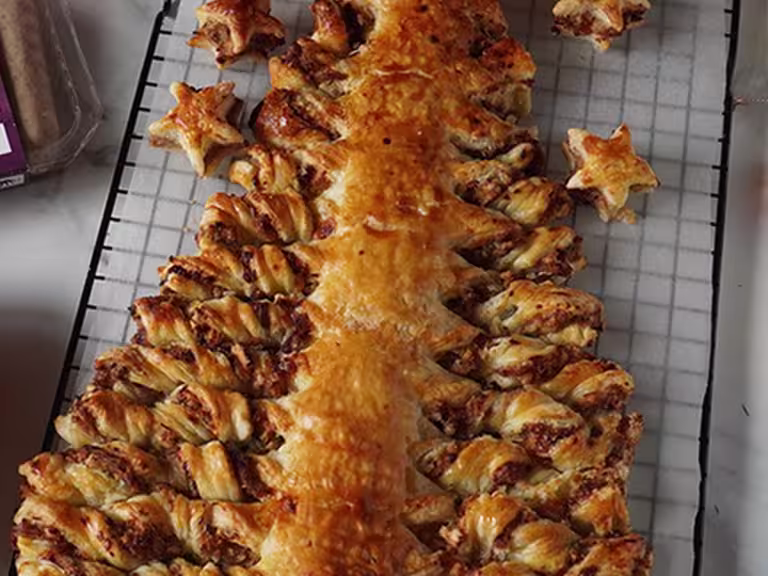 Quorn Sausage Stuffing Xmas Tree