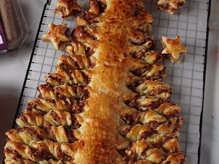 Quorn Sausage Stuffing Xmas Tree