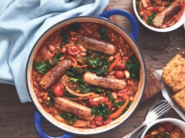 quorn sausage and bean stew vegetarian recipe