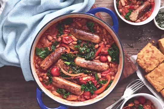 quorn sausage and bean stew vegetarian recipe