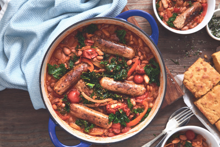 quorn sausage and bean stew vegetarian recipe