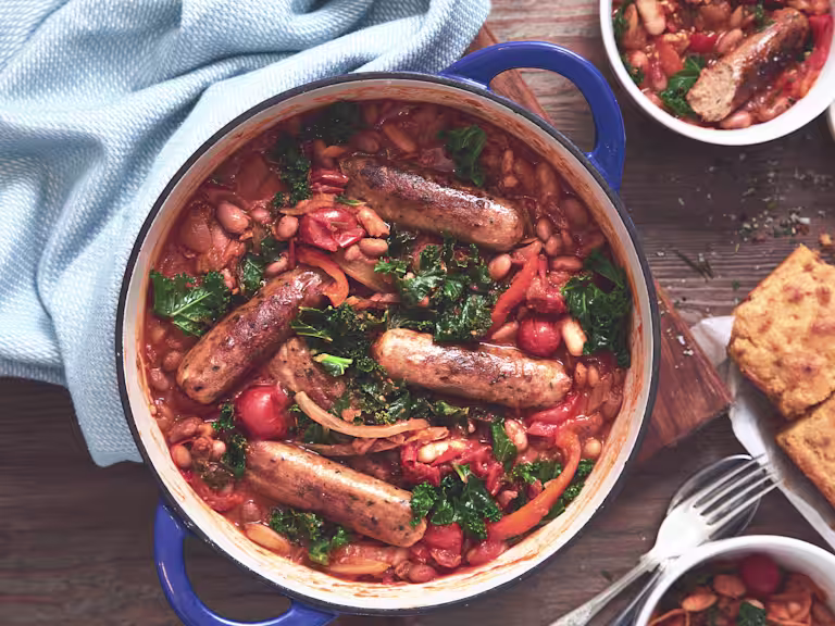 quorn sausage and bean stew vegetarian recipe