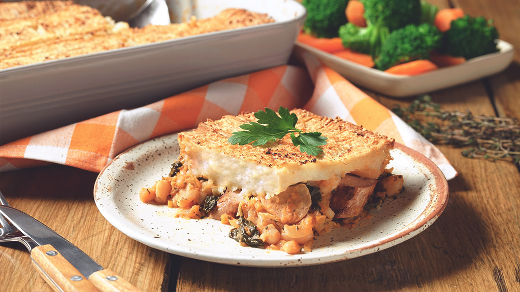 Veggie Sausage and Bean Pie Recipe | Quorn