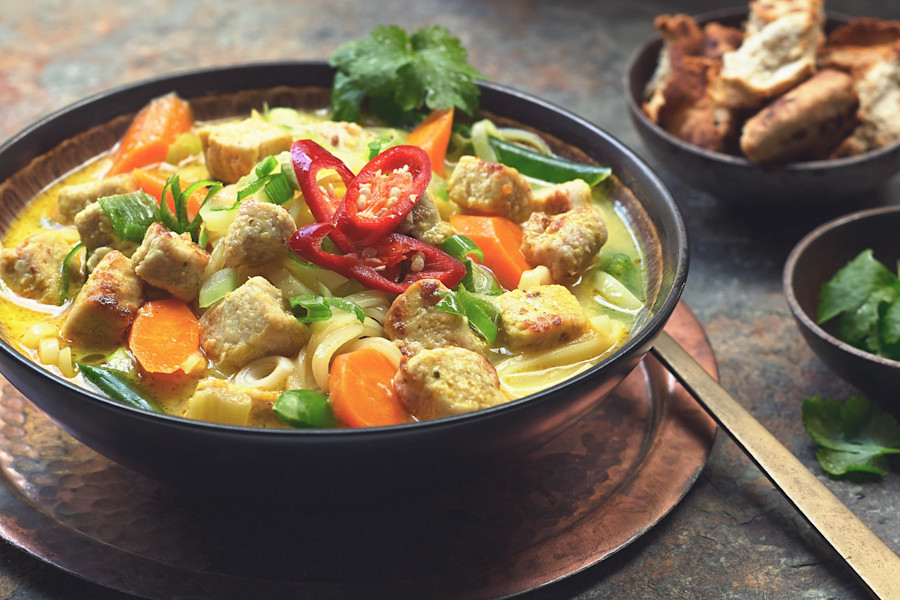 Simple Thai Noodle Soup with Quorn Meatless Chicken | US