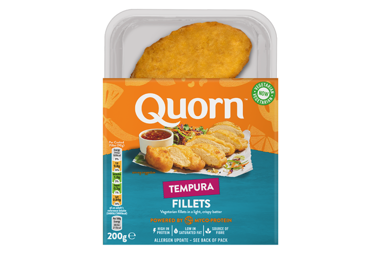 Quorn Tempura Vegetarian Chicken Fillets packaging.