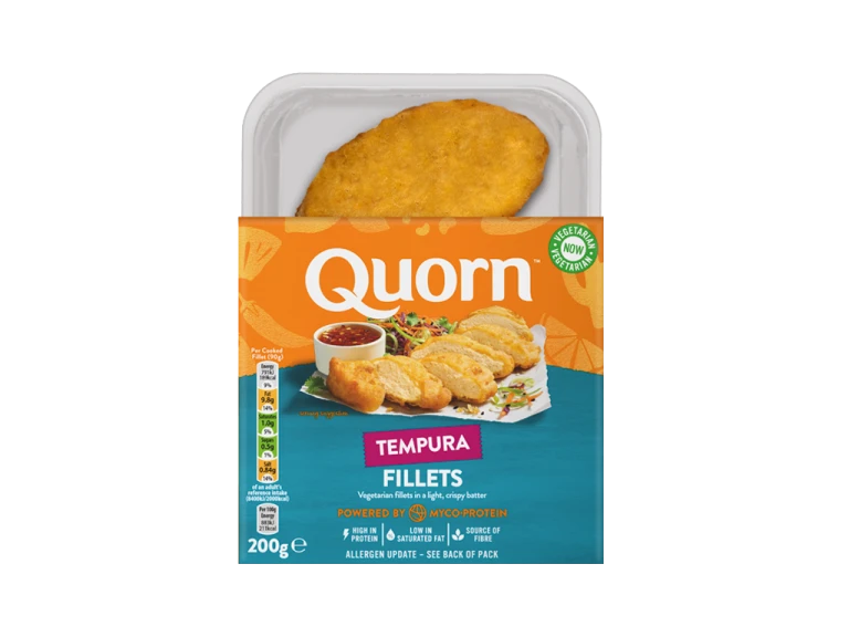 Quorn Tempura Vegetarian Chicken Fillets packaging.