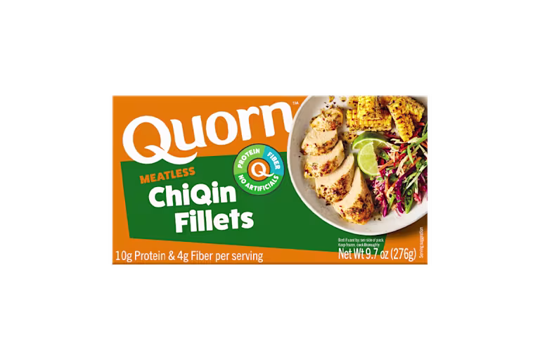 Quorn Meatless Chicken Fillets packaging.