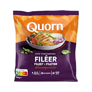 Quornfiléer – proteinrika, ovo-vegetariska filéer, glutenfria och lätta att tillaga i ugn, panna eller gryta.