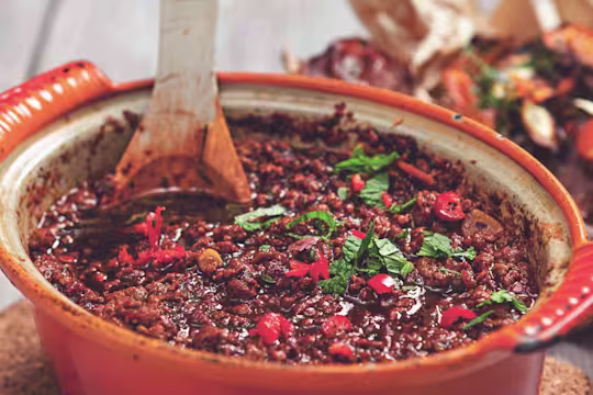 Texaschili med Quorns lakto-ovo-vegetariska färs - recept