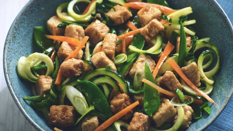 Quorn stir fry zoomed in. 
