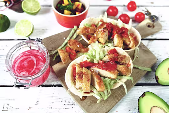 Vegetariska (lakto ovo) tacos med panerade Quornfiléer - recept