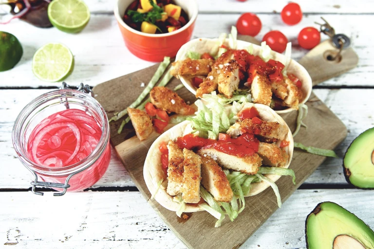 Vegetariska (lakto ovo) tacos med panerade Quornfiléer - recept