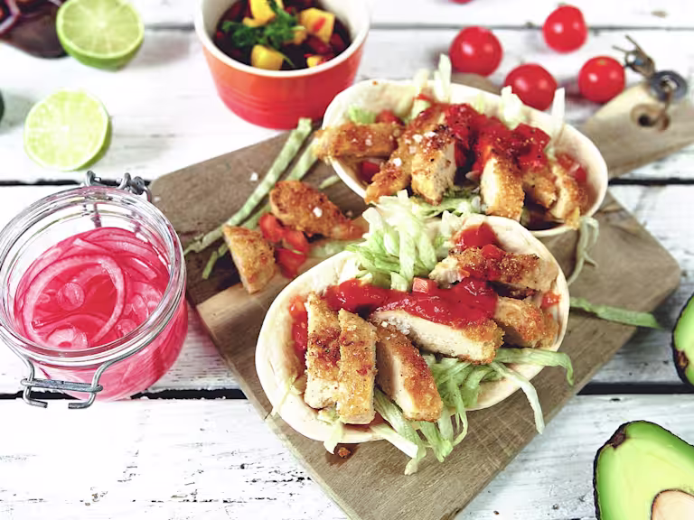 Vegetariska (lakto ovo) tacos med panerade Quornfiléer - recept