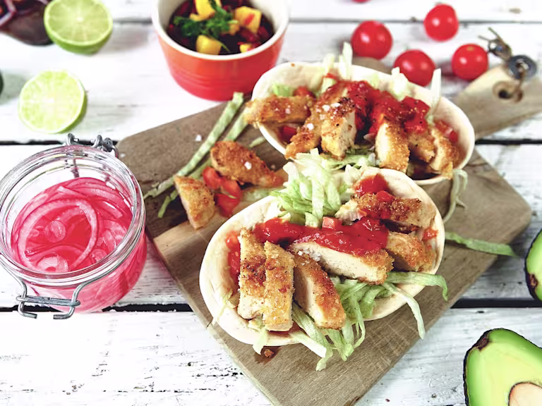 Vegetariska (lakto ovo) tacos med panerade Quornfiléer - recept