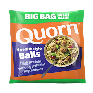 Meat free Swedish Style Balls product packaging with nutritional information