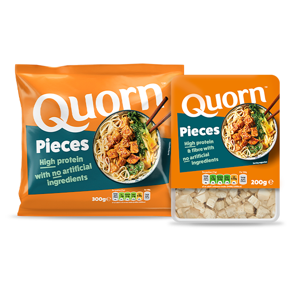 Vegetarian Quorn Pieces product packaging with nutritional information