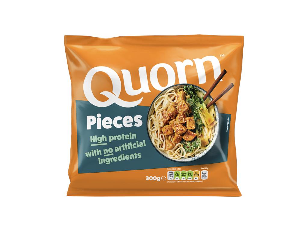 Vegetarian Quorn Pieces product packaging with nutritional information