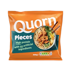 Vegetarian Quorn Pieces product packaging with nutritional information