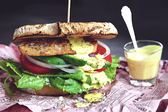 curry mayo club sandwich vegetarian recipe