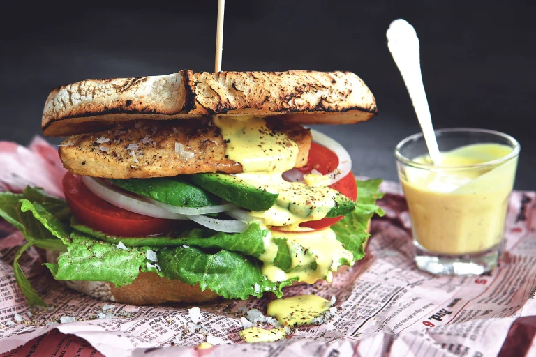 curry mayo club sandwich vegetarian recipe