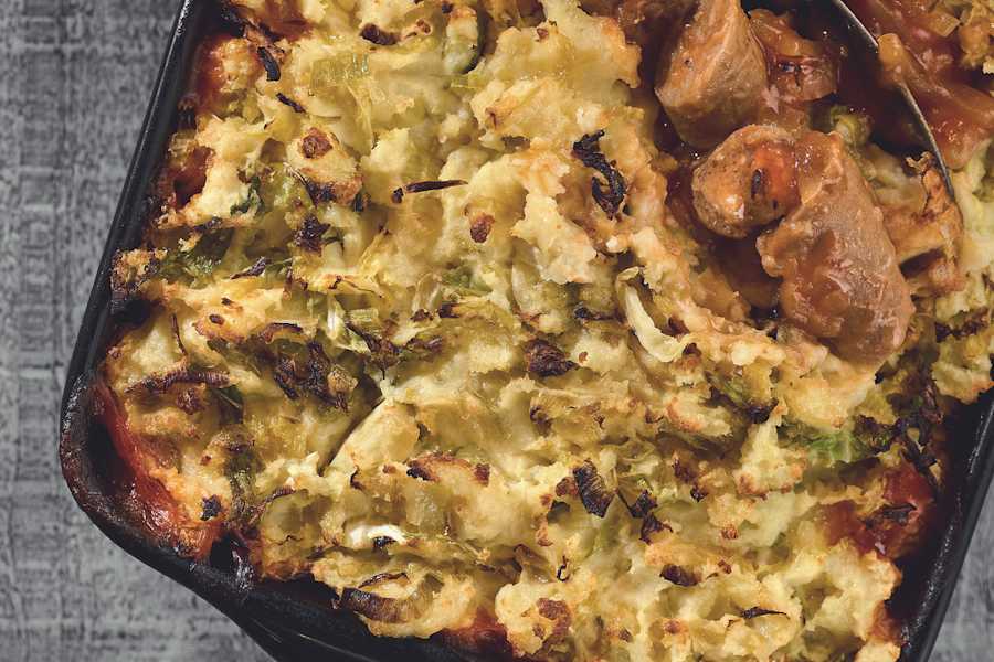 Vegetarian Sausage Colcannon Pie Recipe With Meat-Free Quorn Sausages