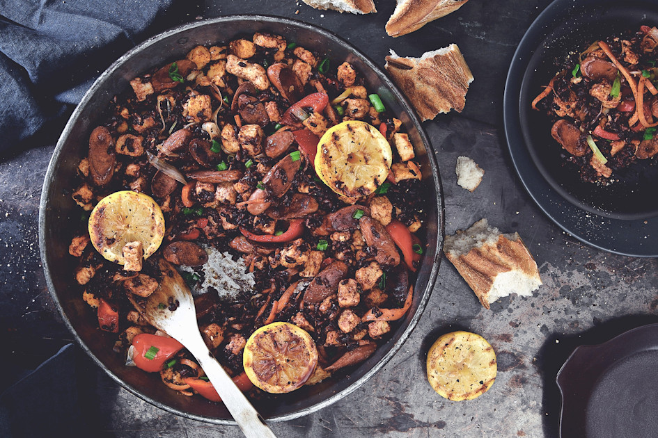 Vegetarisk jambalaya med Quorn Bitar och korv Quorn