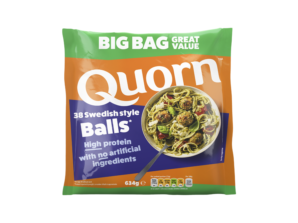 Meat free Swedish Style Balls product packaging with nutritional information