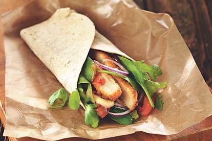 quorn southern fried veggie burger wrap quick recipe