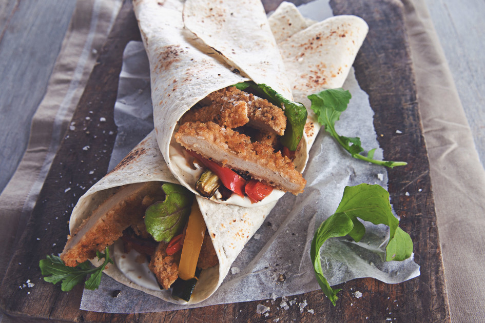 Meat Free Southern Fried Chicken Burger Wraps Recipe | Quorn