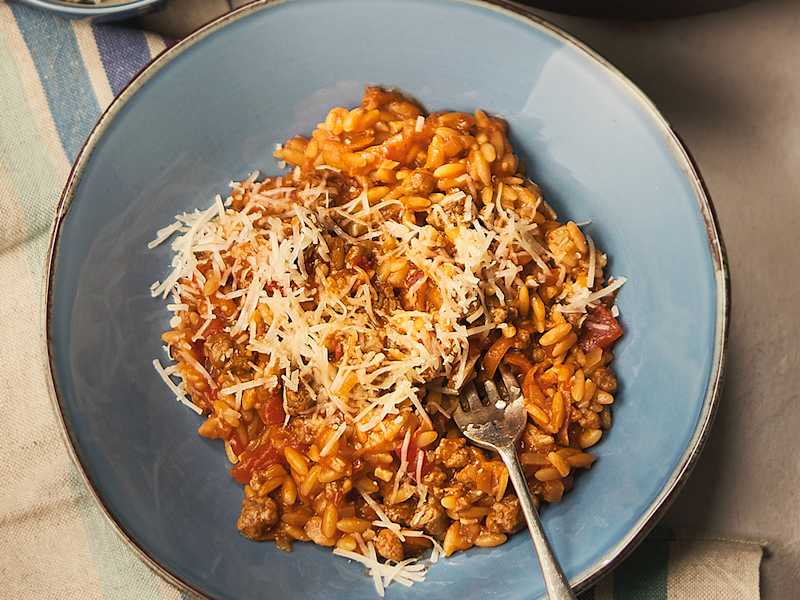 Vegetarian Orzo Bolognese Recipe With Meat-Free Quorn Mince