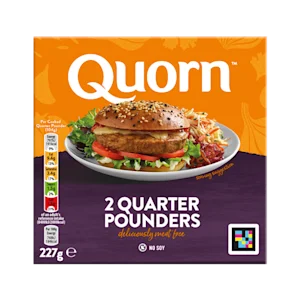 Quorn Vegetarian Quarter Pounder packaging.