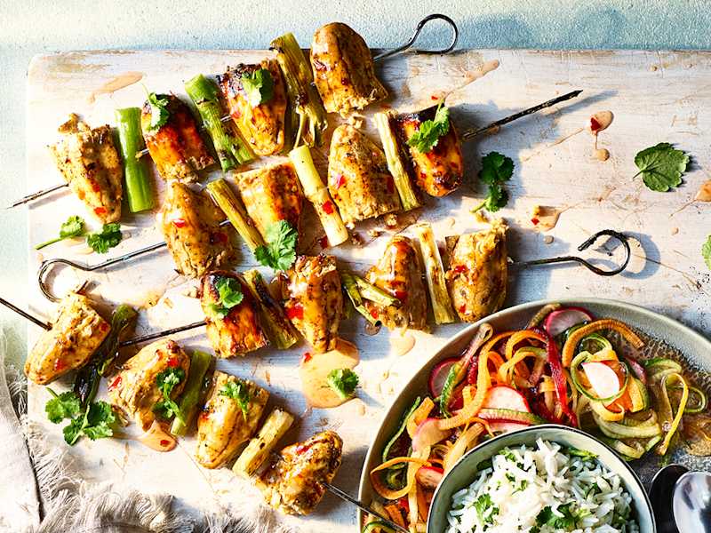Vegetarian Sweet Chilli Skewers Recipe With Meat-Free Sweet Chilli Fillets
