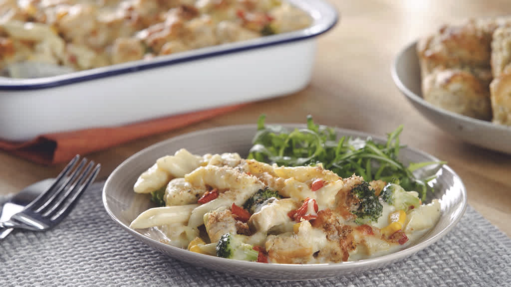 Vegetarian Sweetcorn Pasta Bake Recipe With Meat-Free Quorn Pieces