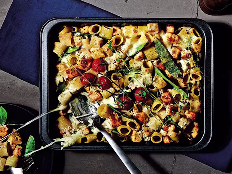 Vegetariskt, pastagratäng, quornbitar, recept, quorn.