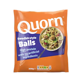 Meat free Swedish Style Balls product packaging with nutritional information