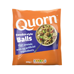Meat free Swedish Style Balls product packaging with nutritional information