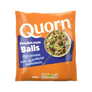 Meat free Swedish Style Balls product packaging with nutritional information