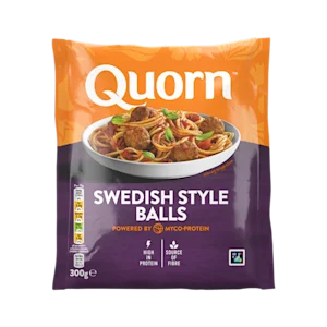 Meat free Swedish Style Balls product packaging with nutritional information