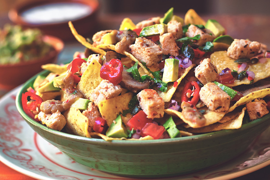 Nachos with Quorn Meatless ChiQin Pieces | Quorn