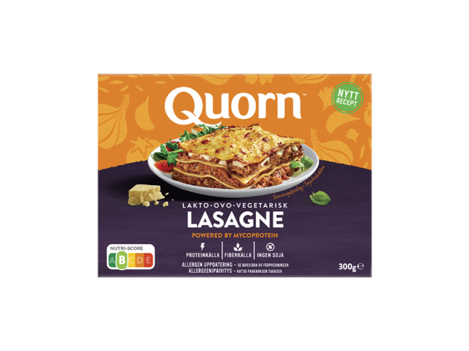 Quorn Vegetarian Lasagne Ready Meal Packaging. 