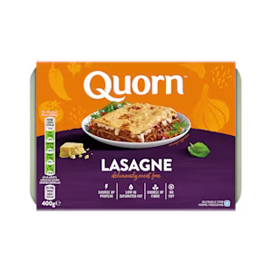 Quorn Vegetarian Lasagne Ready Meal Packaging.