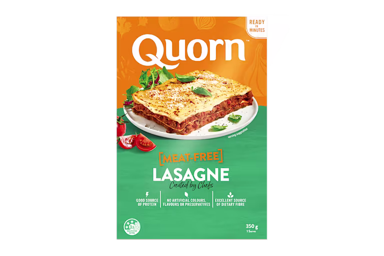 Quorn Vegetarian Lasagne Ready Meal Packaging.