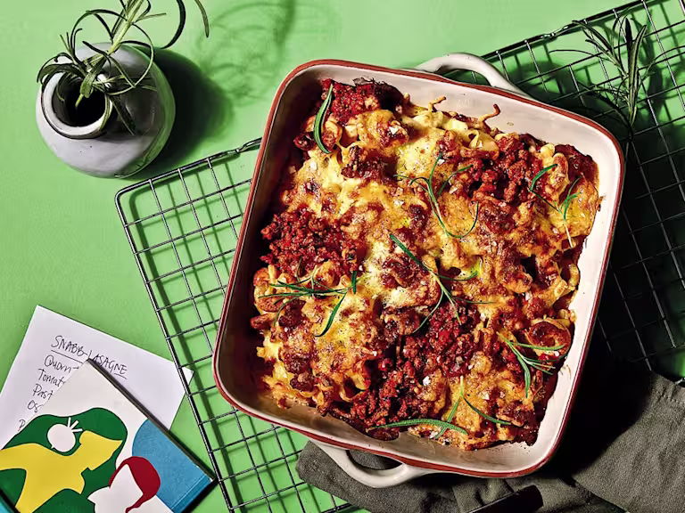 Vegetarisk, lasagne, quorn-färs, quorn, smakrik lasagne.