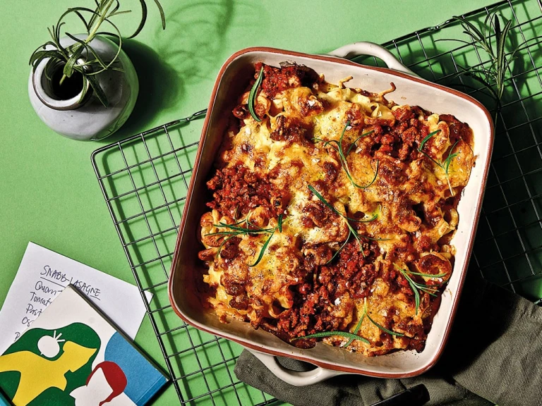 Vegetarisk, lasagne, quorn-färs, quorn, smakrik lasagne.