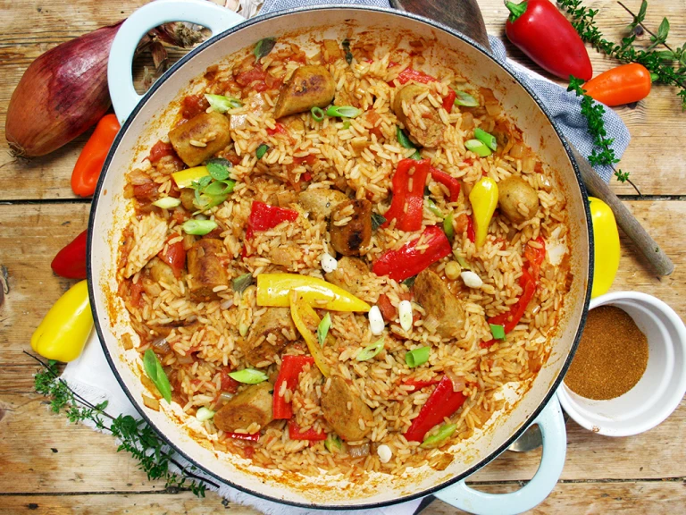 Vegan Sausage Jambalaya